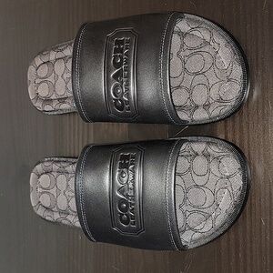 Coach Black Leather Sandals Men's Size 10